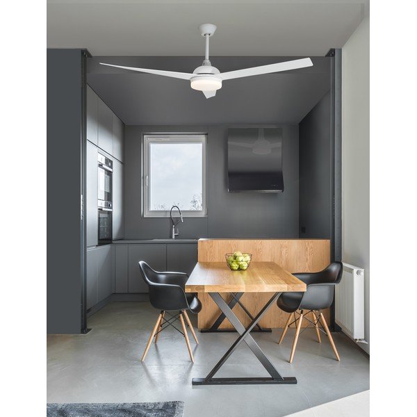 Metalowa lampa sufitowa LED w matowym białym kolorze ze szklanym kloszem Flow – Nova Luce-image-1