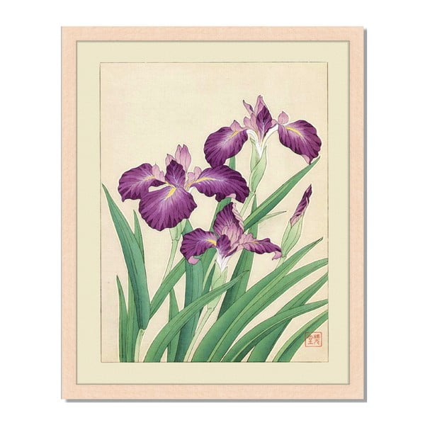Obraz w ramie Liv Corday Asian Purple Flower, 40x50 cm