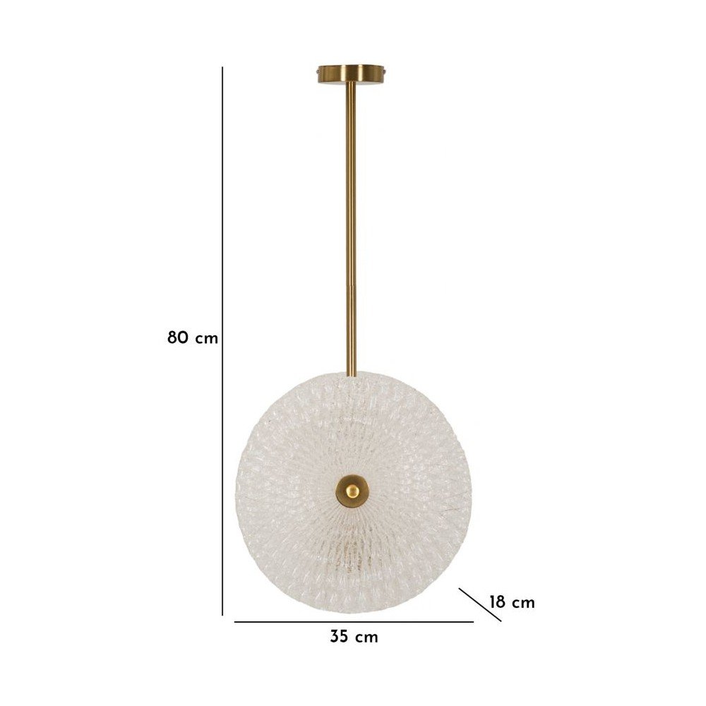 Lampa wisząca w kolorze złota ze szklanym kloszem Glass – Mauro Ferretti (zdjęcie 8)