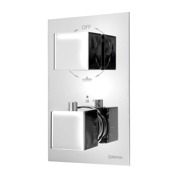 Bateria prysznicowa podtynkowa w kolorze srebra z połyskiem (3 otwory) Latus – Sapho