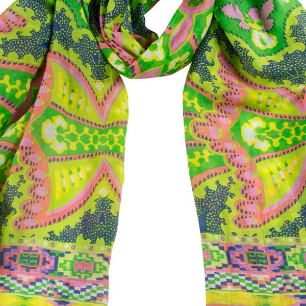 Chusta  z domieszką jedwabiu Shirin Sehan - Gina Lime-image-1