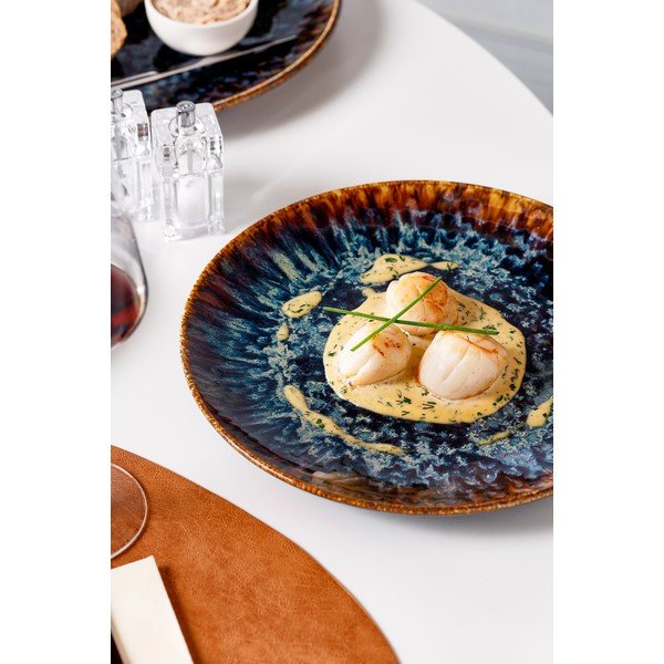 Brązowy porcelanowy talerz ø 27 cm Resto – BonBistro-image-1