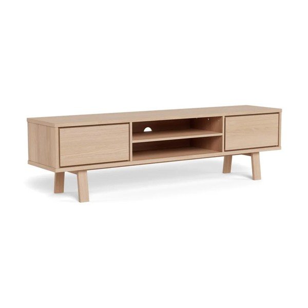 Fornirowana szafka pod TV w jasnym naturalnym kolorze 180x50x40 cm Lamberth – Actona