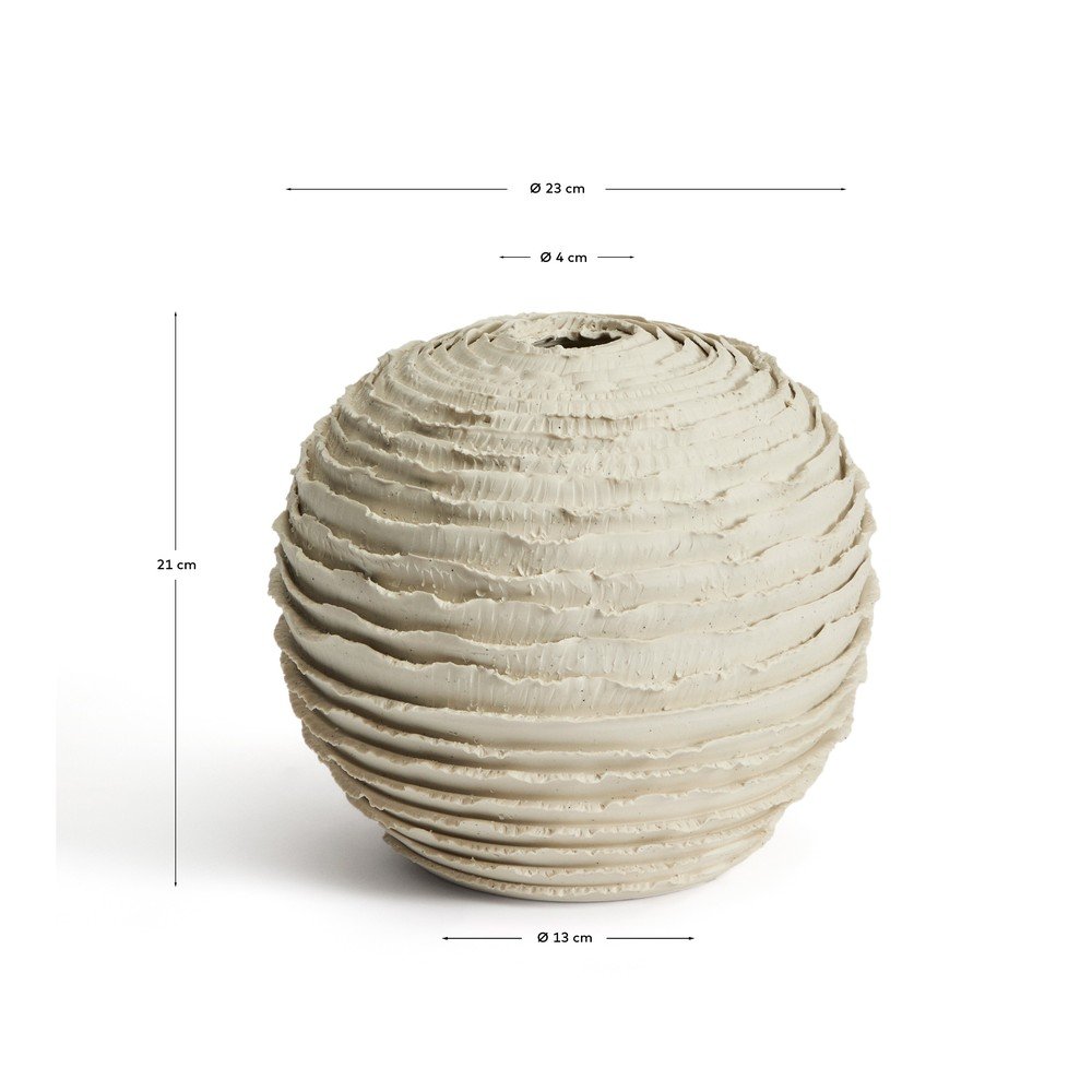 Kremowy ceramiczny ręcznie wykonany wazon (wysokość 21 cm) Evania – Kave Home (zdjęcie 8)