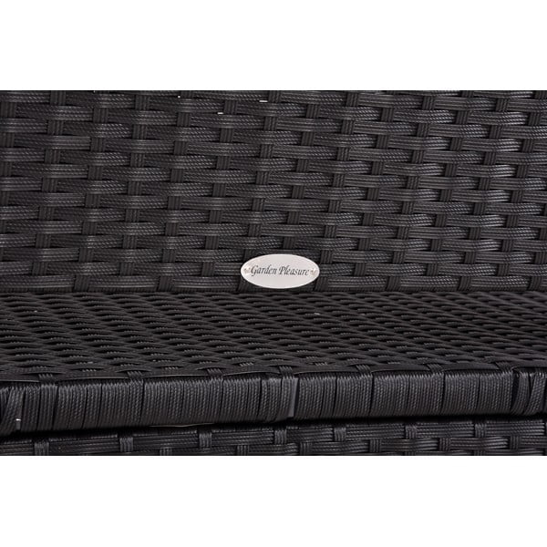 Czarna ławka ogrodowa ze sztucznego rattanu Ferrara – Garden Pleasure-image-4