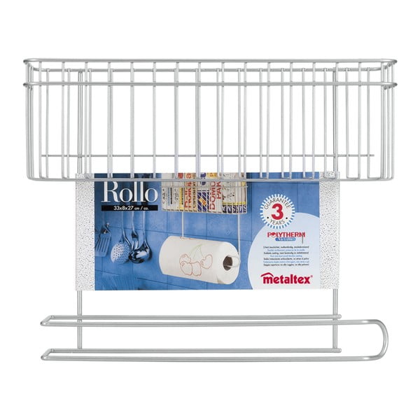 Półka podwieszana z uchwytem na ręczniki papierowe Metaltex Rollo-image-2