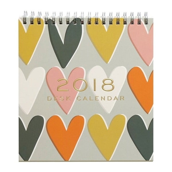 Kalendarz stołowy 2018 Portico Designs Caroline Gardner Hearts