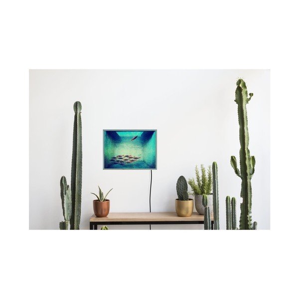 Świecąca dekoracja ścienna Surdic Free Fish, 40x30 cm-image-1