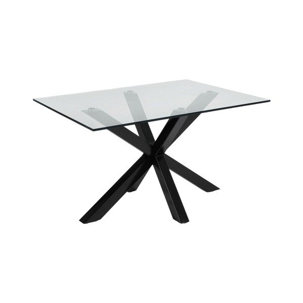 Czarny stolik ze szklanym blatem 70x130 cm Argo – Kave Home-image-4