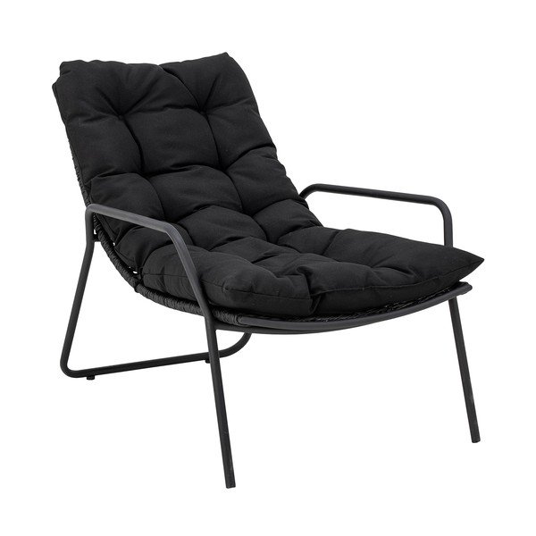 Czarny leżak ogrodowy z podnóżkiem Boel − Bloomingville-image-2