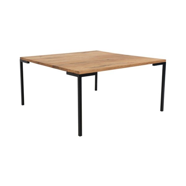 Czarny stolik z blatem z drewna dębowego House Nordic Lugano, 90x90 cm-image-1