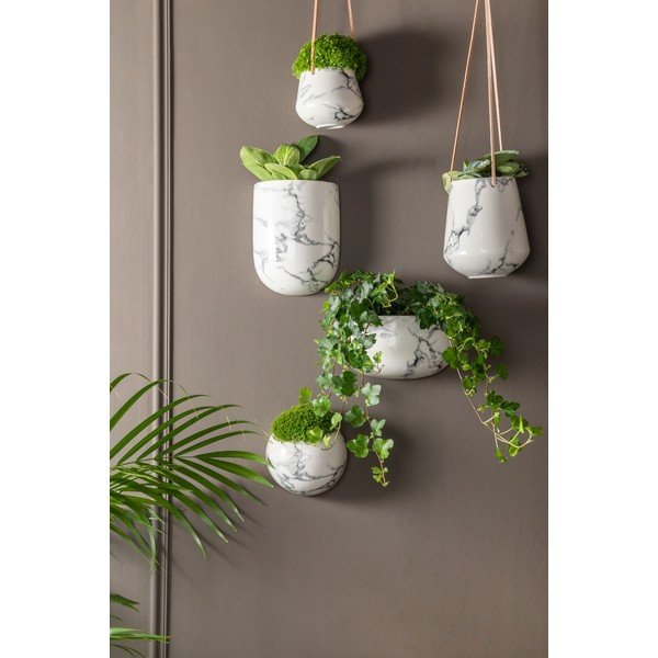 Ceramiczna doniczka wisząca w dekorze marmuru PT LIVING Skittle-image-1