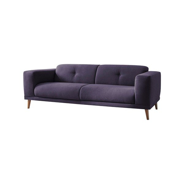 (II. jakość) Fioletowa sofa z podnóżkiem Bobochic Paris Luna-image-3