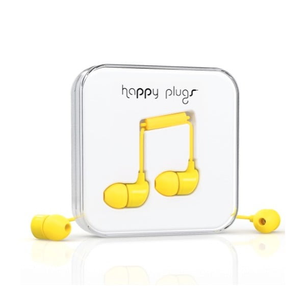 Słuchawki dokanałowe Happy Plugs, żółte