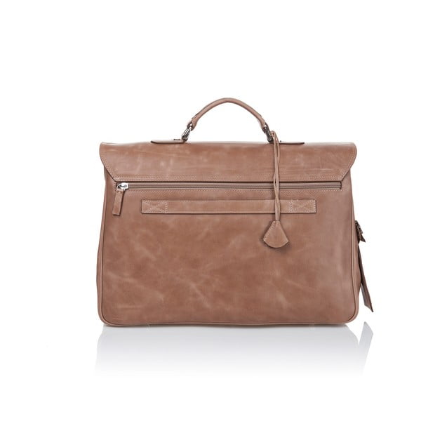 Karmelowa aktówka męska ze skóry cielęcej Ferruccio Laconi Brief-image-2