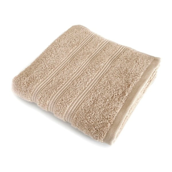 Jasnobrązowy ręcznik z czesanej bawełny Irya Home Classic, 50x90 cm