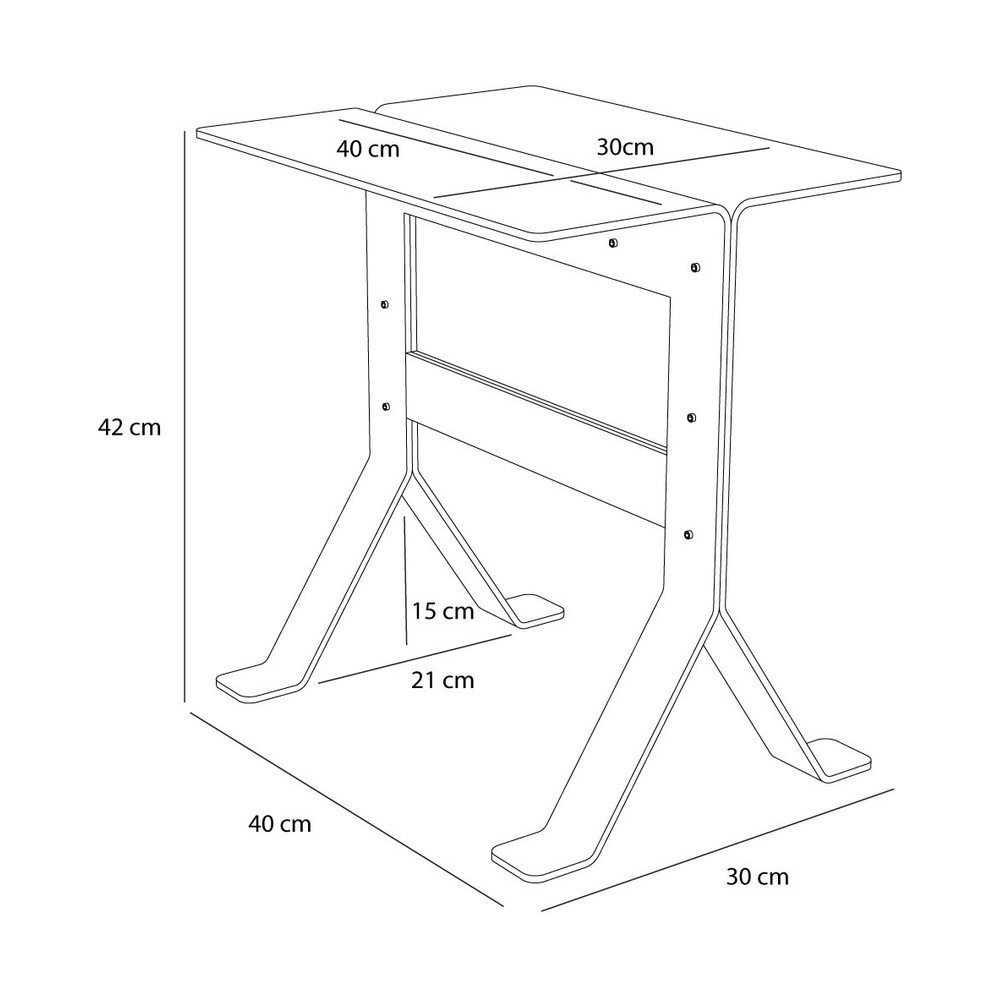 Metalowy stolik 30x40 cm Fold – Hübsch (zdjęcie 3)