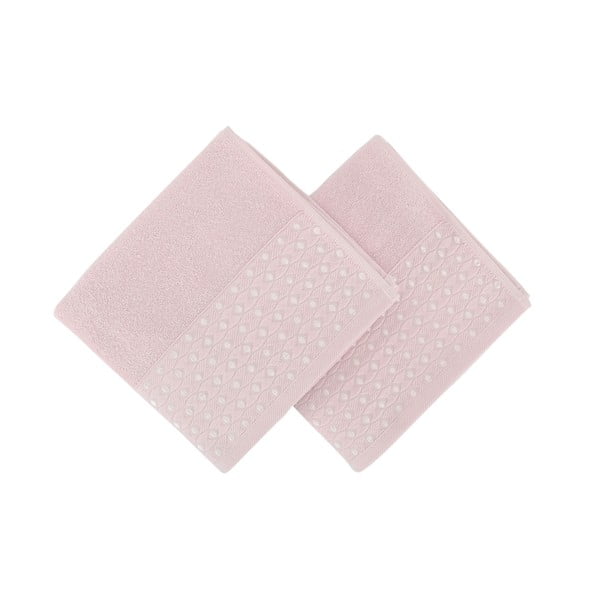 Zestaw 2 różowych ręczników do rąk Ulla