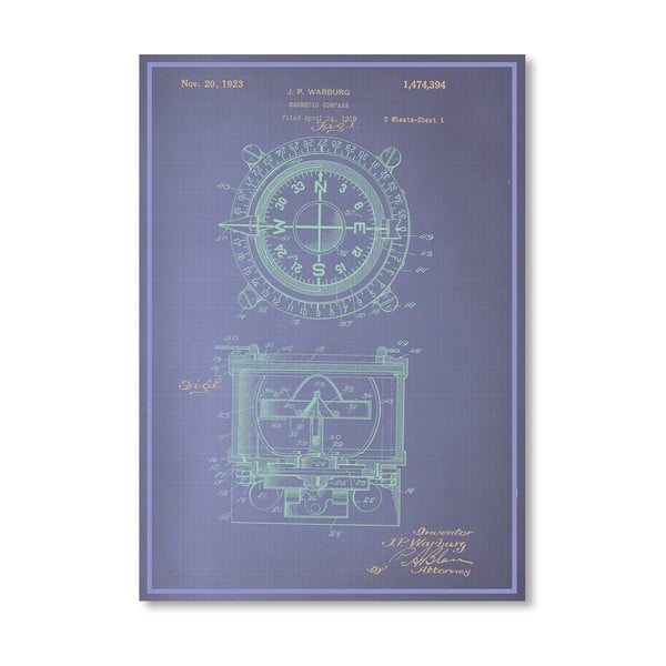 Plakat Magnetic Compass, 30x42 cm