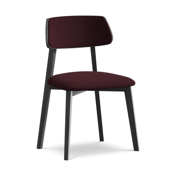 Bordowe krzesło z litego drewna Niu – Makamii