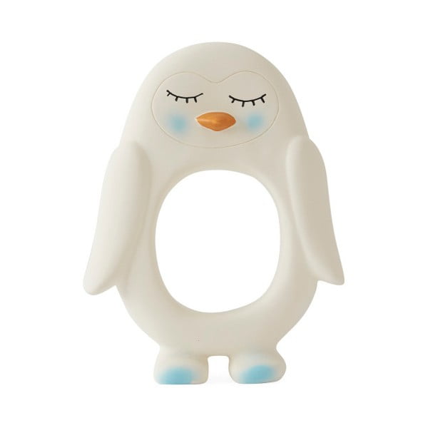 Biały gryzak dla dzieci z naturalnej gumy OYOY Penguin