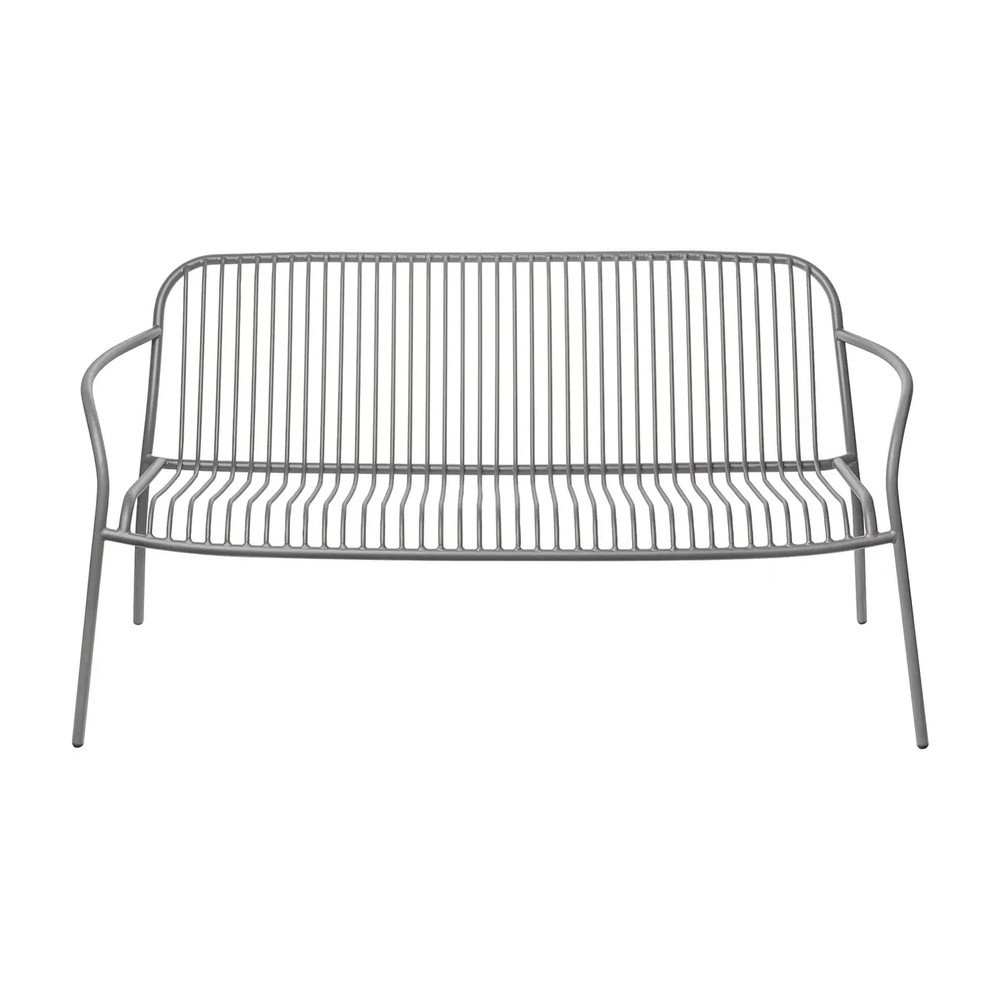 Szara metalowa ławka ogrodowa Yua Wire – Blomus