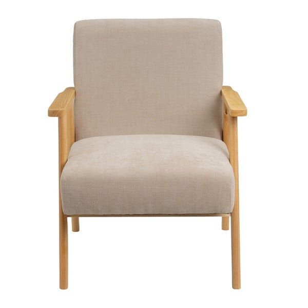 Beżowy fotel z tkaniny szenilowej Vintage – Casa Selección-image-2