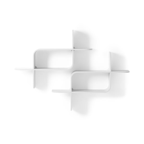 Biała wielopoziomowa półka z litego drewna kauczukowego 62 cm Montage – Umbra-image-3