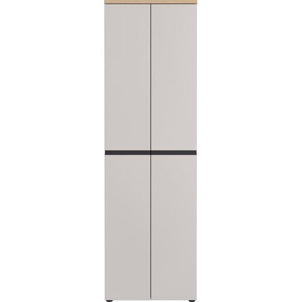 Szarobeżowa/w jasnym naturalnym kolorze szafa 59x194x41 cm Cormano – Germania-image-4