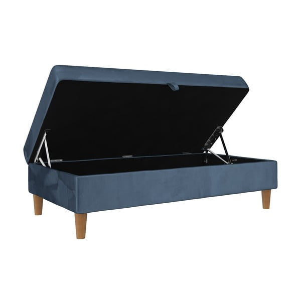 Niebieski aksamitny podnóżek Lilly – Støraa-image-4