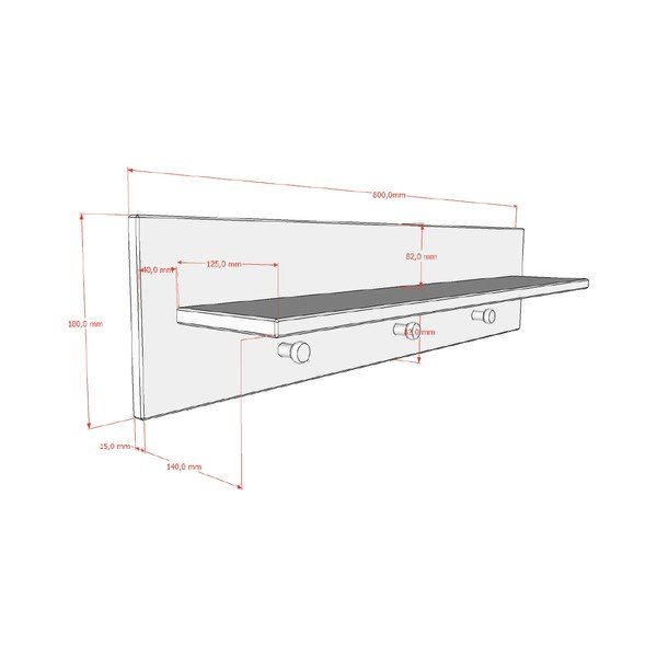 Beżowy wieszak dziecięcy ścienny 80x18 cm Sezane – Vipack-image-2