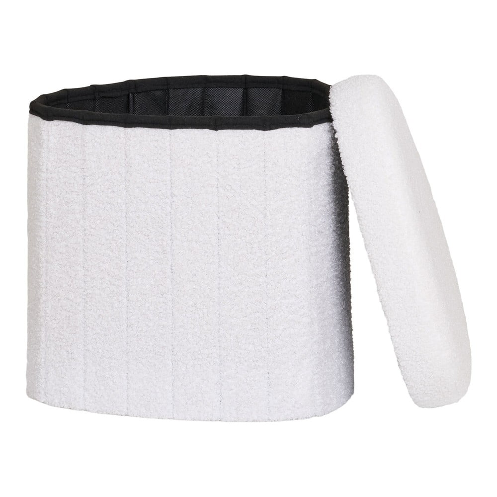 Biały puf z materiału bouclé Medford – House Nordic (zdjęcie 3)
