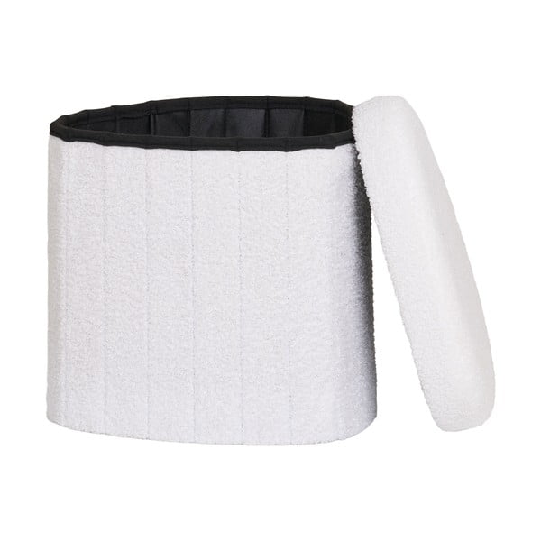 Biały puf z materiału bouclé Medford – House Nordic-image-2