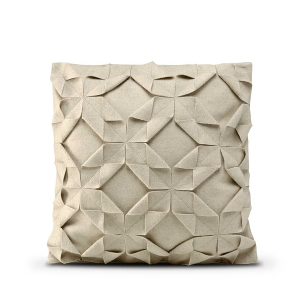 Beżowa wełniana poszewka na poduszkę HF Living Felt Origami, 50x50 cm
