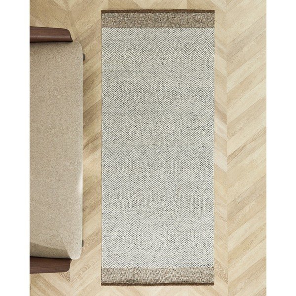 Beżowy wełniany chodnik dwustronny/tkany ręcznie 80x200 cm Nifelia – Kave Home-image-1