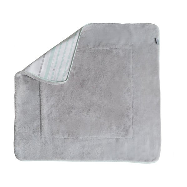 Biało-miętowy koc dziecięcy z mikropluszu 80x80 cm Happy Cloud – Roba-image-2