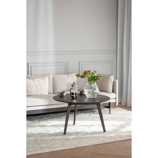 Ciemnobrązowy stolik w dekorze dębu ø 90 cm Yumi – Rowico-image-2