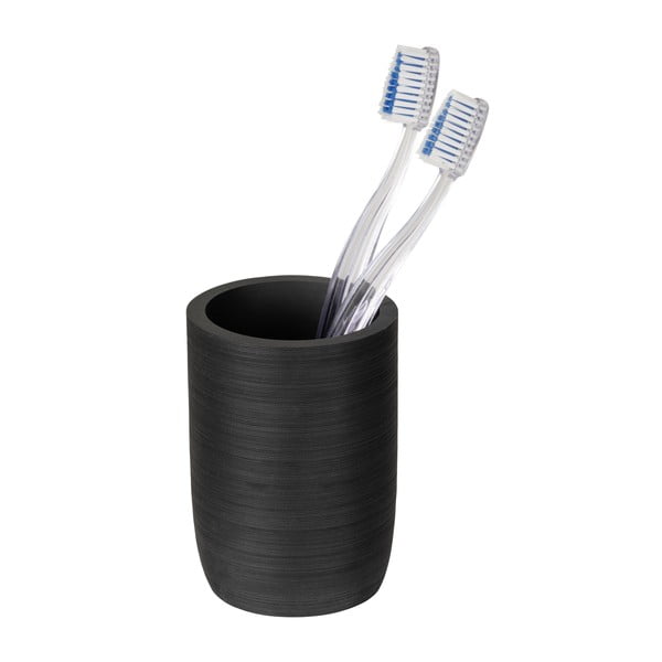 Czarny kubek na szczoteczki do zębów z żywicy polimerowej Altavalle – Wenko-image-2