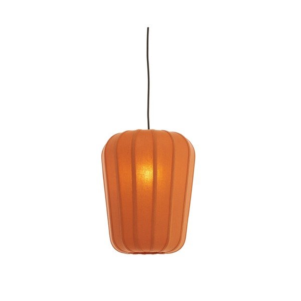 Lampa wisząca w kolorze terakoty z tekstylnym kloszem ø 10 cm Bibury – Light & Living-image-1