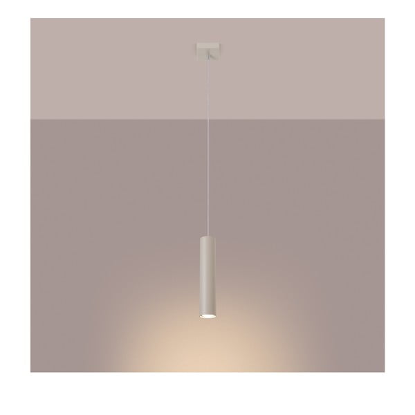 Kremowa lampa wisząca ø 8 cm Castro – Sollux-image-3