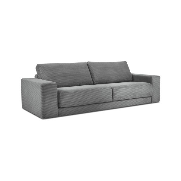 Szara sztruksowa sofa rozkładana Milo Casa Donatella-image-2