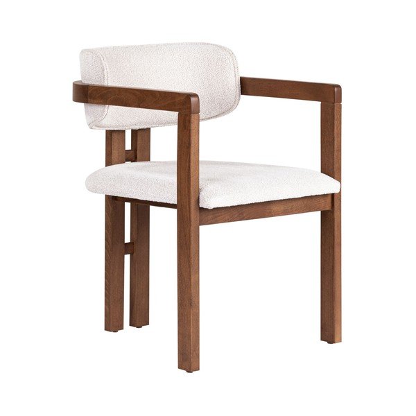 Biały fotel jadalniany z podłokietnikami Toscana – Kalune Design