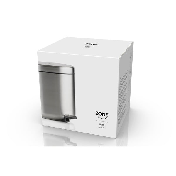 Kosz na śmieci z pedałem ze stali nierdzewnej w kolorze matowego srebra 4 l Ume – Zone-image-2