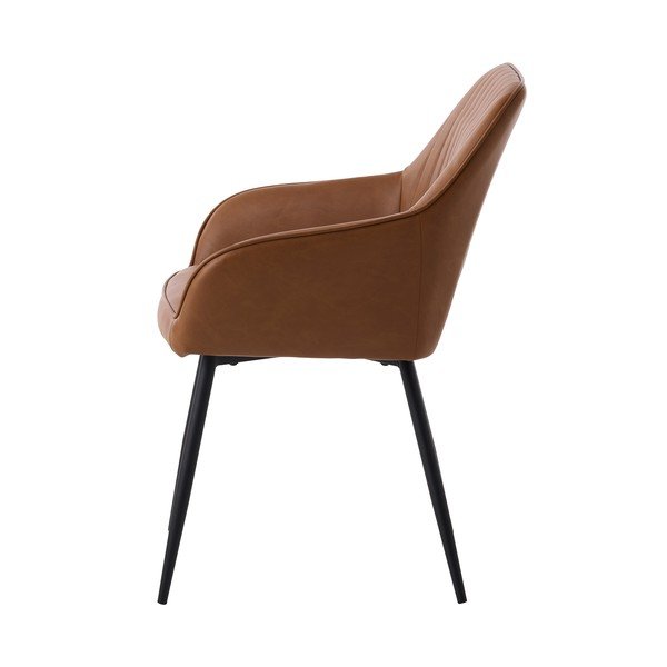 Brązowe tapicerowane fotele jadalniane zestaw z podłokietnikami 2 szt. Nolan Stripe – Unique Furniture-image-3