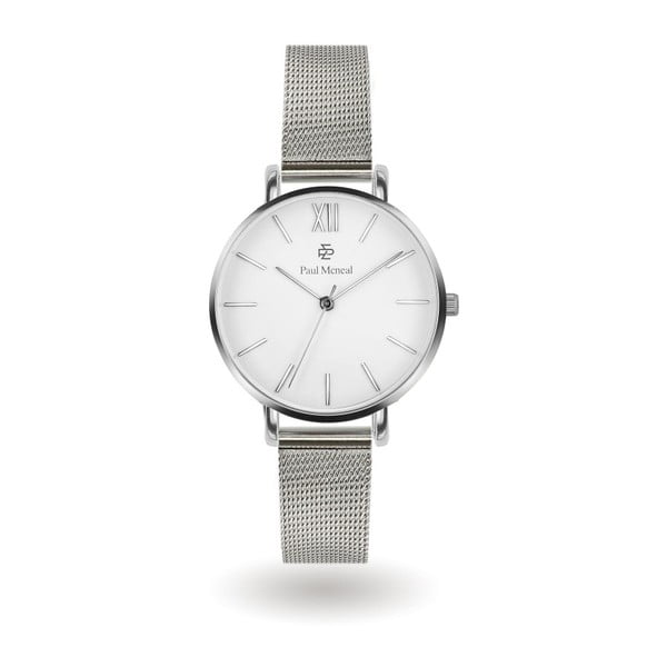 Zegarek z wymiennym białym paskiem i metalem w srebrnym kolorze Paul McNeal