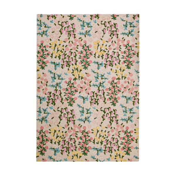 Kremowy wełniany dywan tkany ręcznie 200x290 cm Emilia Floral – Flair Rugs