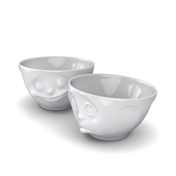 Komplet 2 białych porcelanowych szczęśliwych miseczek 58products, 200 ml-image-3