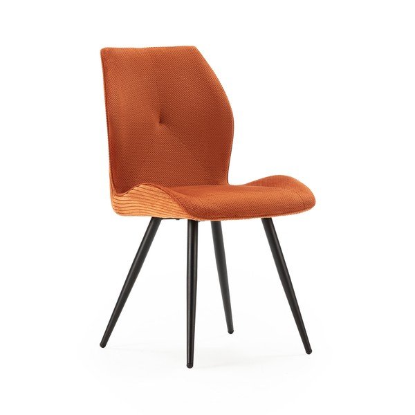 Pomarańczowe sztruksowe krzesła zestaw 2 szt. Adaya – Marckeric