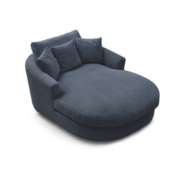 Ciemnoniebieski sztruksowy fotel Belem – Bobochic Paris-image-4