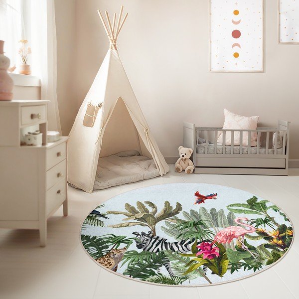 Dywan dziecięcy odpowiedni do prania ø120 cm Jungle – Mila Home-image-1